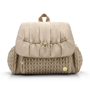 HAPP Brand Beige Diaper Bag & Pouf Bag Charm & Clip-on Accessory